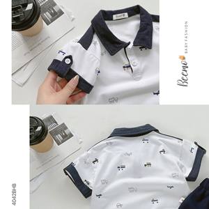 Conjuntos de Ropa de Verano para Niños de Alta Calidad, Ropa de Algodón Ecológica para Niños, Camiseta Polo Informal para Niños Pequeños y Pantalones Cortos, Conjunto para Niños - Product Image 4