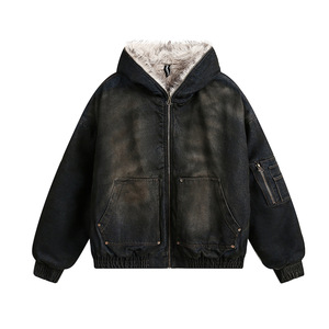 Chaqueta de Invierno Personalizada de Alta Calidad para Hombre, de Lona y Algodón con Forro Polar, Cuello Alto, Logotipo Frontal, Antibacteriana y Resistente al Viento - Product Image 2