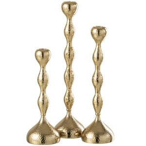 Ensemble de 3 bougeoirs coniques en métal poli, support de bougie classique en métal, décoration de table de mariage nordique - Product Image 4