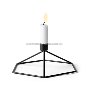 Bougeoir en métal géométrique 3D de haute qualité pièce d'accent unique et artistique pour anniversaire de mariage et décor de fête - Product Image 5