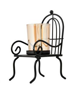 Iron Candle Stand Chair Shape <b>Black</b> Metal Home Decoration Heat Resistant Candle <b>Holder</b> - Product Image 2