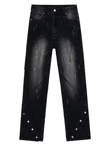 Pantalones Vaqueros de Negocios para Hombre de Alta Calidad 100% Algodón, Estilo Único, Pierna Recta, Ajuste Holgado Casual, Lavado a la Piedra, Diseño Liso - Product Image 5