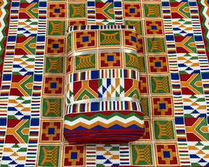 African Woven Cotton Fabric Colorful Geometric Jacquard Brocade Textile For Apparel <b>Dress</b> - Product Image 3
