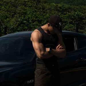 Camiseta sin mangas de punto blanca para hombre, cuello alto, estampado de leopardo, 100% algodón, formal, transpirable - Product Image 4