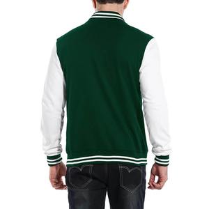 Chaqueta Universitaria de Invierno de Alta Calidad con Revestimiento, Cuerpo de Lana, Mangas de Cuero Genuino, Cierre Frontal, Estilo Personalizado para Hombre - Product Image 3