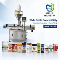 Machine de remplissage de poudre d'épices pour bouteilles et bocaux de 10 à 2000 g avec trémies à ouverture rapide et dosage par vis sans fin AT-FZX-02