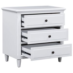 3-Drawer Wood Nightstand <b>Storage</b> <b>Cabinet</b> - Product Image 6