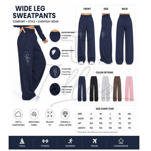 New Casual Fleece Womens Flared Sweatpants Oversize Straight Pants Baggy <b>Trousers</b> Women 2026 Casual Women's Workout Sweatpants - Product Image 6