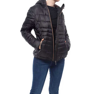 Chaqueta Acolchada Ligera con Capucha, Reversible, Impermeable, de Algodón, para Otoño, con Logotipo Personalizado, para Mujer, OEM ODM - Product Image 2