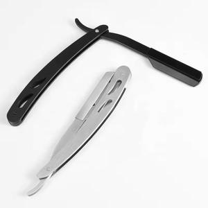 Folding Straight Razor Stainless Steel Single Blade <b>Shaver</b> for <b>Face</b> Hair Detailing Gold Black Silver Colors - Product Image 2
