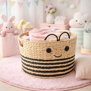 Ecowoodies Handmade Eco Friendly Rattan Wicker Traditional Glossy Finish Kids <b>Storage</b> <b>Basket</b> Living Room Single Tier <b>Toy</b> <b>Storage</b> - Product Image 2