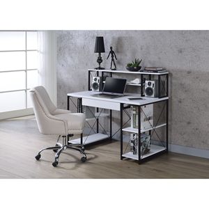 Escritorio multiusos con acabado blanco Amiel para uso en ordenador - Product Image 1
