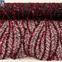 Tissu en dentelle brodée de sequins YX1559 en gros, maille scintillante pour robes, gowns et confection de vêtements