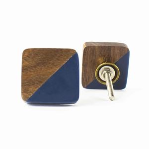 Bouton rond en résine écologique bleu pour armoire, commode, meubles - Taille et couleur personnalisables - Product Image 1