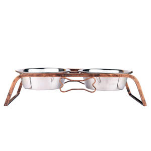 Tazón de perro ecológico de lujo, soporte de hierro de bronce elevado, alimentador automático de agua para alimentos, forma redondeada, capacidad de 500ml para grandes y pequeños - Product Image 4