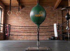 Sac de frappe double extrémité en PU vert Hawk, à installation facile, pour entraînement universel de boxe - Product Image 6