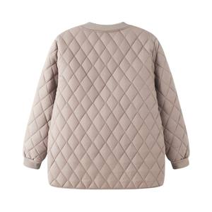 Jaket Wanita Berkerah Baseball Berlapis Isolasi Lengan Panjang Poliester Kancing Tekan Siap OEM - Product Image 1