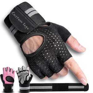Gants de fitness demi-doigts en maille respirante antidérapants avec sangle de poignet réglable pour la gym et l'entraînement unisexe - Product Image 5