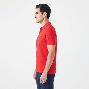 Polo Transpirable para Hombre, Manga Corta, Color Rojo Liso, Prenda Informal, Tejido Cómodo, Ropa Casual - Product Image 2