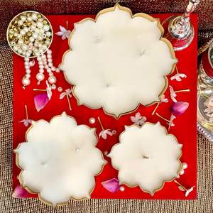 <b>Golden</b> Lotus Urli Bowl Decorative for Floating Candles Home Decor Festive Crafts Diwali and <b>Wedding</b> <b>Decoration</b> - Product Image 1