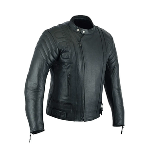 Blouson de moto en cuir respirant haut de gamme pour homme avec étiquetage personnalisé – Équipement de conduite confortable et de qualité supérieure, vestes ajustables style café - Product Image 6