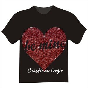 Hip Hop Rhinestone Graphic Tee Oversized Heart design Heavyweight Cotton Love <b>shirt</b> Streetwear <b>Y2K</b> Fashion <b>Shirt</b> Loose Fit - Product Image 6