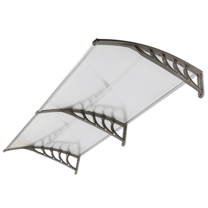 Support HT 200 x 100 gris argenté pour abri de pluie de porte et fenêtre, auvent de toit, application domestique, même code D0102HH0FJU - Product Image 1