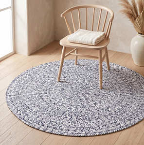 Tapis rond en corde de coton bicolore pour salon contemporain, salle familiale et appartement moderne - Product Image 6