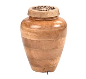 Urne funéraire en bois de manguier magnifique pour cendres humaines avec gravure personnalisée, design personnalisable et capacité de 200 pouces cubes - Urne commémorative - Product Image 1