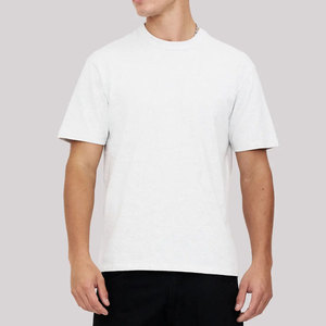 Prix Abordable Impression de LOGO Personnalisé 100% Coton Couleur Unie Blanc Lettres Formelles Coupe Ample Manches Courtes Anti-Boulochage Tissu Peigné pour Hommes - Product Image 3