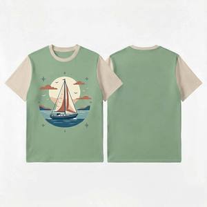 T-shirt pour homme imprimé avec des motifs simples, manches courtes, 100% coton, tee-shirt décontracté, haut graphique pour homme, t-shirts pour homme - Product Image 1