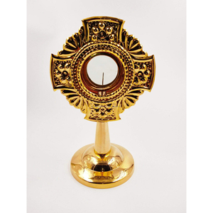 Monstruo de metal con acabado chapado en oro Forma redonda Diseño único en relieve Calidad Premium para exhibición Precio al por mayor - Product Image 1