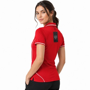 เสื้อโปโลผ้าฝ้ายพิมพ์ลายตามสั่งสำหรับผู้หญิง สไตล์ลำลองสำหรับใส่ทำงาน พร้อมโลโก้ ดีไซน์ทันสมัย รับผลิตแบบ OEM - Product Image 6