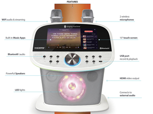 Smart Karaoke Machine Digital Singing System <b>HDMI</b> Bluetooth <b>USB</b> Home Party Entertainment Speaker <b>With</b> Microphones - Product Image 4