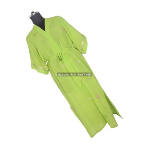 KL016 Vintage Women's Winter Autumn Colorful Floral Print <b>Silk</b> Nightgown with Quick Dry Feature - Product Image 2