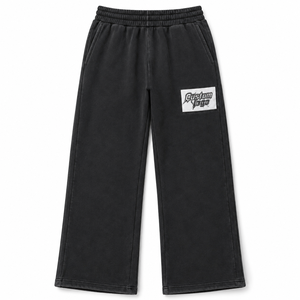 Men Heavyweight Washed Wide Leg Sweatpants Relaxed Fit Fleece Joggers <b>Elastic</b> <b>Waist</b> Casual Streetwear Custom <b>Trouser</b> - Product Image 1