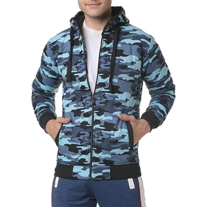 Sudadera con capucha para hombre, con cremallera completa, corte regular, con bolsillos, cordón ajustable, estilo urbano, otoño, 2 piezas - Product Image 1