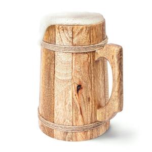 Jarra de Cerveza de Madera con Detalles de Cuerda, Diseño Rústico, Hecha a Mano, para Cerveza, Café, Té, Taberna, Restaurante, Regalo - Product Image 3
