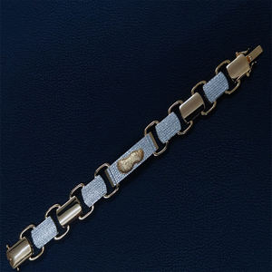 Bracelet homme en diamant de haute qualité, bracelet en or 14 carats, diamant cultivé en laboratoire, bijoux fantaisie Rizta. - Product Image 3