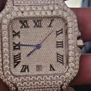Montre à quartz exclusive pour homme avec diamants Moissanite, style Hip Hop glacé, montre-bracelet de luxe inspirée du streetwear - Product Image 3