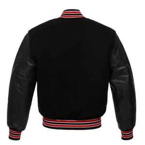 <b>Baseball</b> College Varsity <b>Jacket</b> Custom Letterman Style PU Leather Sleeve Bomber Winter Stand Collar Front <b>for</b> <b>Men</b> OEM Supply - Product Image 4