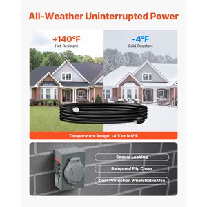 Cavo di Prolunga Intrecciato 50 Amp NEMA 14-50P SS2-50R 10FT 125V/250V STW 6/3 + 8/1 AWG per Scatola di Ingresso Generatore - Ricambi e Accessori - Product Image 3