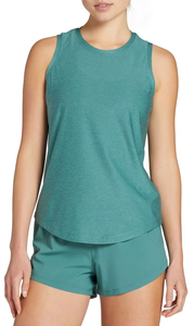 Débardeur pour femme bleu clair à col rond, couleur unie, respirant, tricoté, coupe classique, vêtement décontracté - Product Image 6