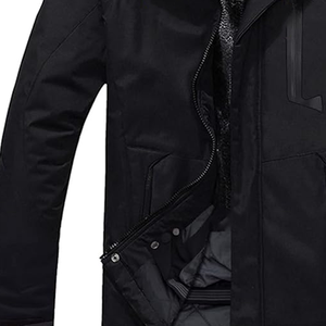 Chaqueta de esquí impermeable para hombre, de softshell, cortavientos, transpirable, con cremallera, negra, para snowboard y senderismo. - Product Image 2