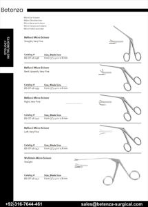 Tijeras manuales microquirúrgicas BELLUCCI negras con revestimiento de PTFE, rectas, 7.5 cm, de acero inoxidable, para otorrinolaringología - Product Image 6