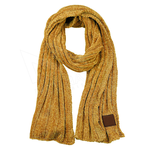 Écharpe longue en tricot pour femme, couleur unie, isolation thermique, accessoire chaud d'hiver, style classique, matière acrylique - Product Image 1