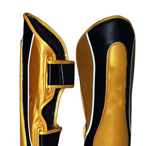 OEM Muay Thai Shin Guard Custom Brand Genuine Leather Custom Colors Customizable Boxing MMA Kickboxing Instep Guards Lightweight - Product Image 3