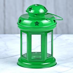 Linterna de Metal estilo marroquí hecha a mano azul claro con elegantes acentos axiomáticos para el hogar de Navidad propósito decorativo - Product Image 5