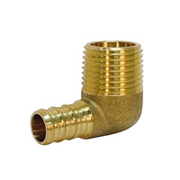 Raccord coudé PEX 1/2 pouce en laiton avec filetage et joint pivotant à 90 degrés