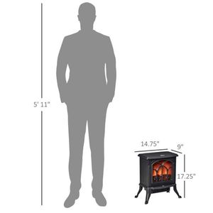 Caminetto Elettrico da 17 Pollici, 750W/1500W, Effetto Fiamma LED, Stile Moderno, Materiale Acciaio e Vetro, per Uso Domestico e Alberghiero - Product Image 3